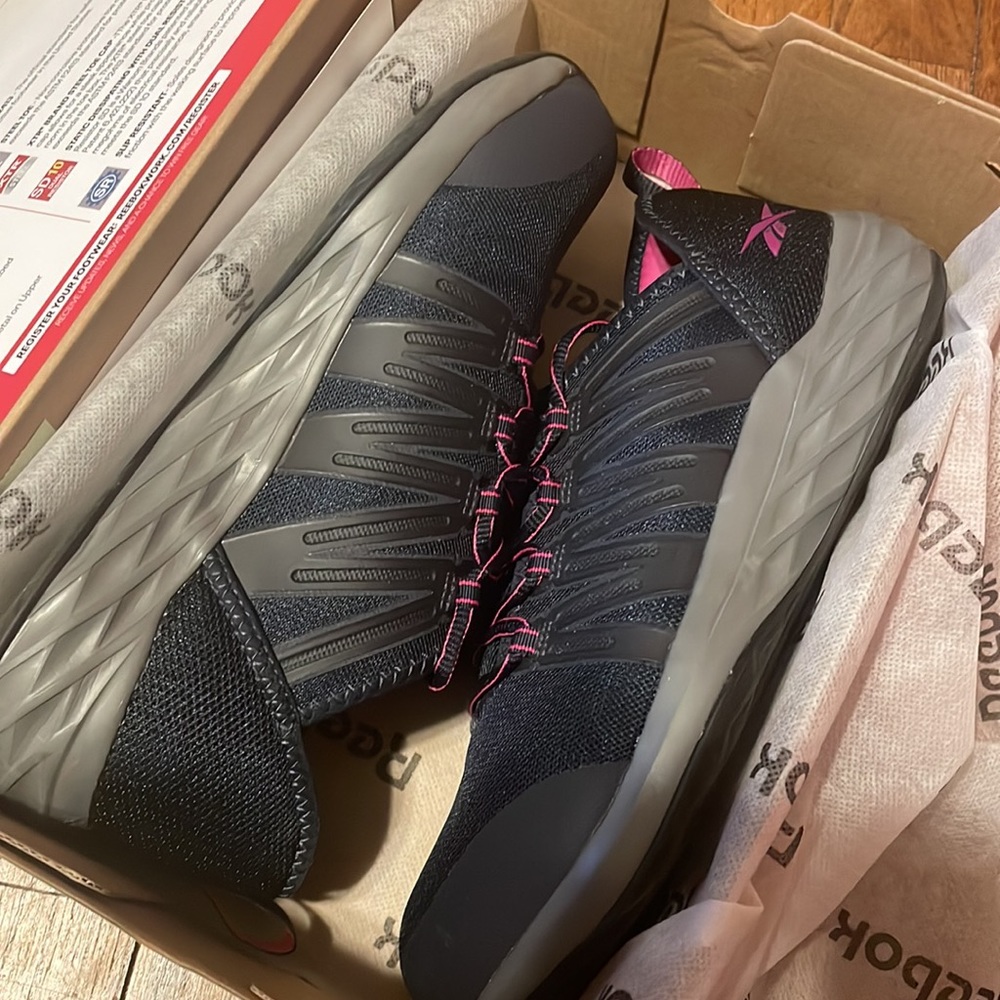 •REEBOK•NWB ASTRORIDE WORK MEMORYTECH MASSAGE FOOTBEED STEEL TOE SHOE SIZE 9.5 - Picture 8 of 16
